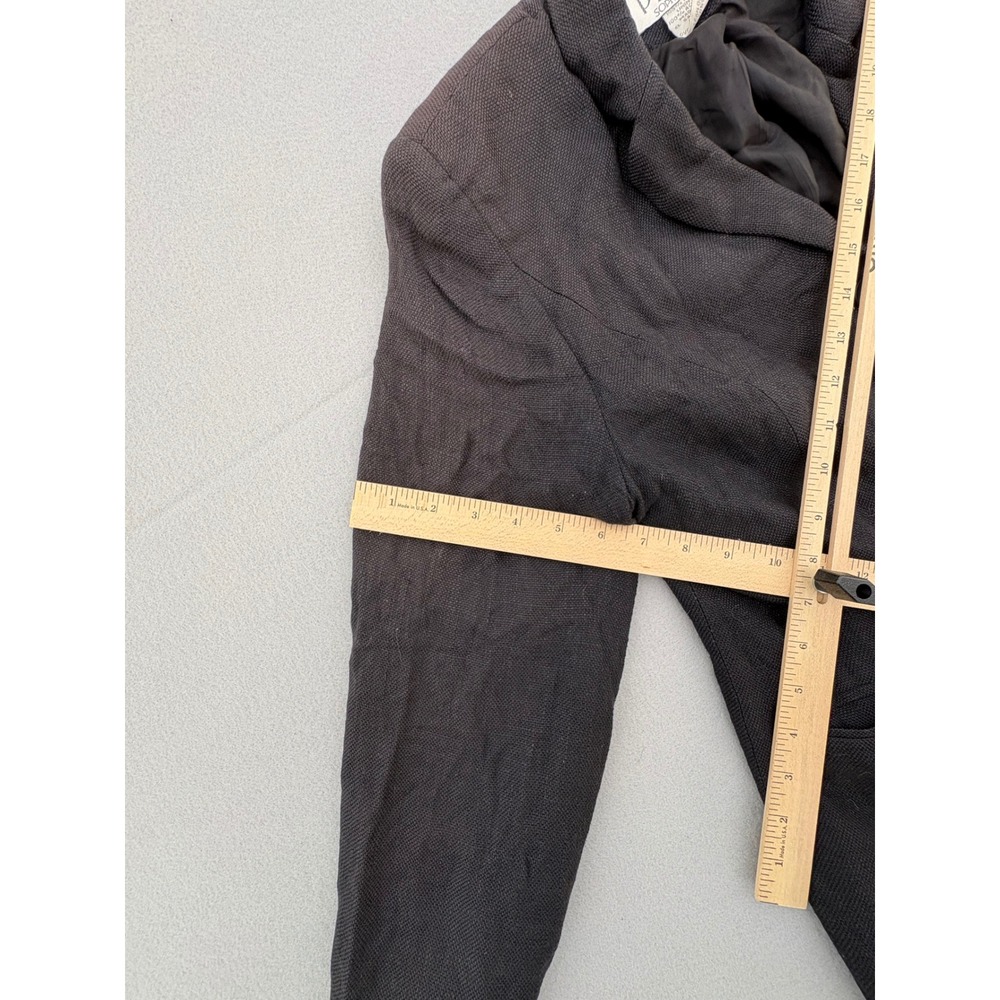 Petite Sophisticate Vintage Black Textured Blazer Jacket Size 12P Rayon Lined - Picture 12 of 13